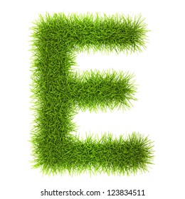 Grass style Latin Alphabet Letters and Numbers Isolated on white background