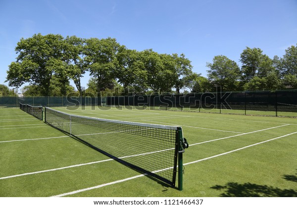 Grass Tennis Courts 스톡 사진 지금 편집 1121466437