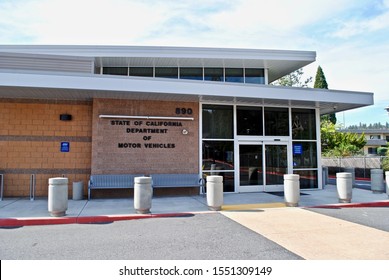 Grass Valley, California - 2019: State of California Department of Motor Vehicles (DMV) exterior of building with sign. 