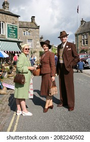 Grassington, Yorkshire, England, Britain, Sep 19th 2015. Participants in costume for a 1940s Nostalgia event.