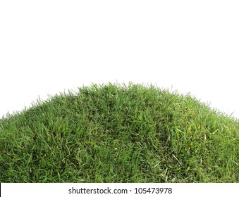 Grassy Hill Isolated on White Background