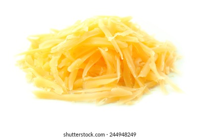 Grated Cheese Isolated On White