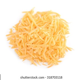 Grated Cheese Isolated On A White Background