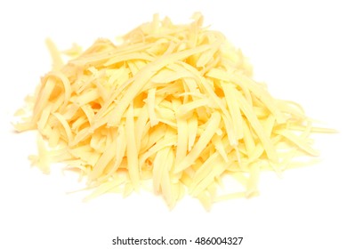 Grated Cheese Isolated On White Background