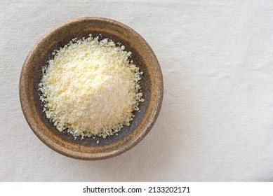 Grated Parmesan Cheese In A Bowl