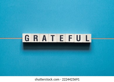 Grateful - Word Concept On Cubes