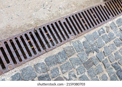 Grating Drainage System Rainwater Park Sidewalk Stock Photo 2159380703 ...