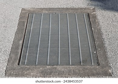 Grating installed on the sidewalk