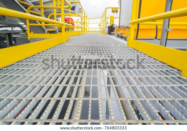 Grating Walkway Handrail Stock Photo (Edit Now) 764803333