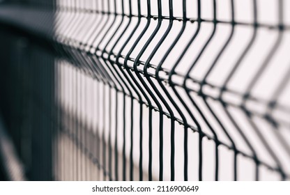 grating wire industrial fence . Panel fence  - Shutterstock ID 2116900649