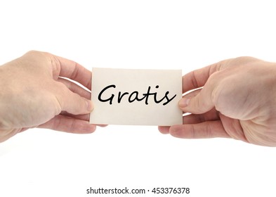 Gratis text concept isolated over white background
