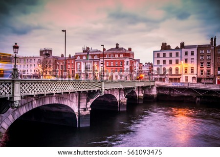 Grattan Bridge over the River Liffey in Dublin Ireland
