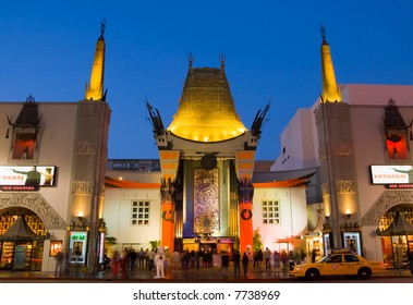 Grauman's Chinese Theater In Hollywood At Night