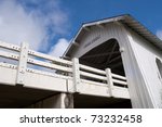 Grave Creek Covered Bridge Spans a River Near Grants Pass in Sunny Valley Oregon