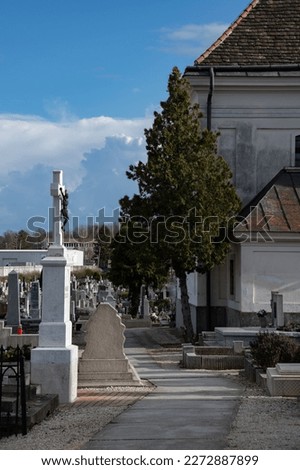 Grave yard cemetery in Eastern Europe.