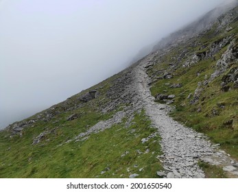 Gravel Hiking Track On Mount Snowdon, Wales