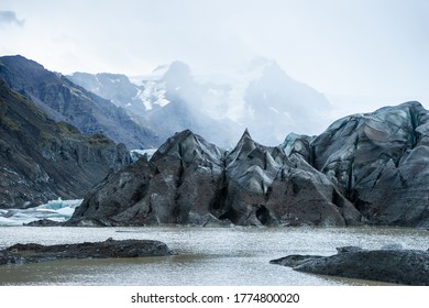 Gravel On Ice At Vatnajökull Glacier