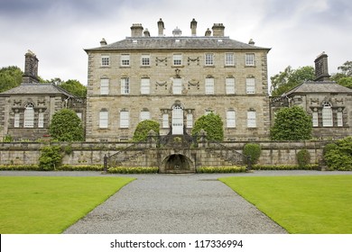 The gravel pathway leading up to the entrance of Pollok House near Glasgow, Scotland, UK.