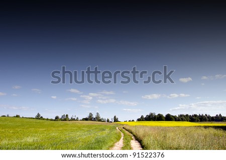 Similar – Old windmill at sunset. Spring Moravian rolling hills