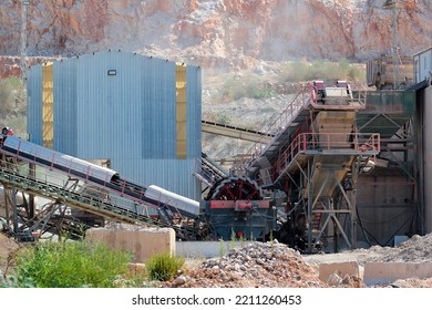 A Gravel And Sand Extraction Facility At A Construction Aggregate Quarry