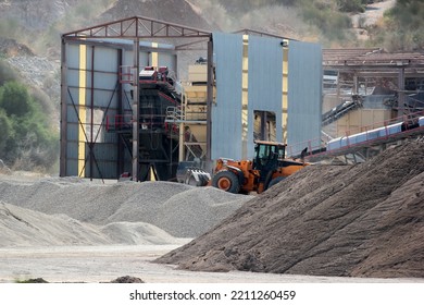 A Gravel And Sand Extraction Facility At A Construction Aggregate Quarry