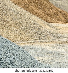 Gravel And Sand Piles; Construction Industry; Building Materials Trade