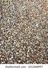 Gravel Surface Texture And Pattern On Parks. 