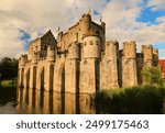 Gravensteen Castle in the centre of Ghent, Belgium.