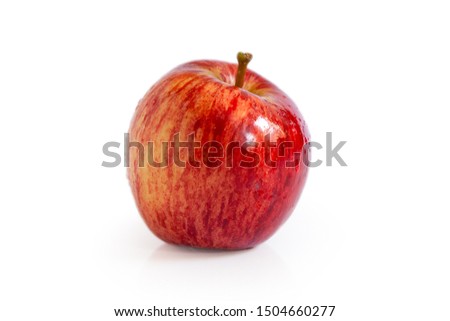Gravenstein red apple isolated on white background