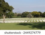 Graves of Americans at Filipinos at Manila American Cemetery on March 30, 2024