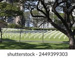 Graves of Americans at Filipinos at Manila American Cemetery on March 30, 2024