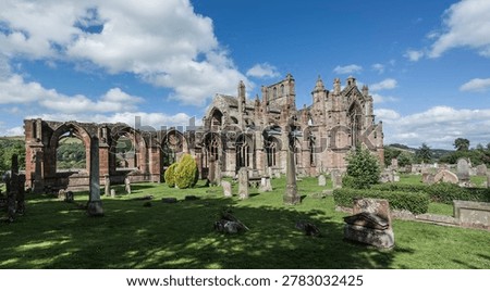 Graveyard and Abbey of Melrose.