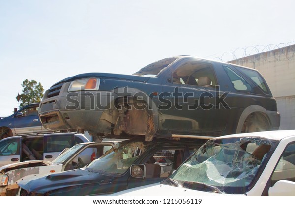 A
graveyard of cars, broken cars sell on spare
parts.	
