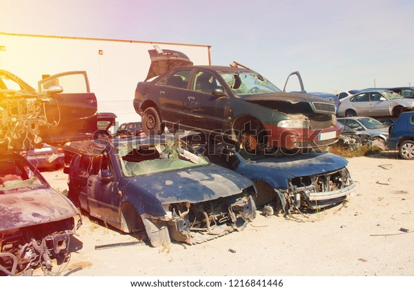  A\
graveyard of cars, broken cars sell on spare\
parts.