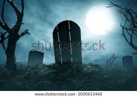 Graveyard at night, halloween theme