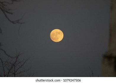 Graveyard Sunset Super Moon Rise - Shutterstock ID 1079247506