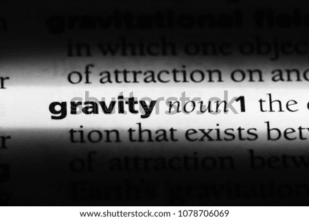 gravity word in a dictionary. gravity concept