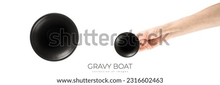 Gravy boat isolated on a white background. High quality photo. High quality photo