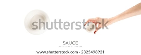Gravy boat isolated on a white background. High quality photo. High quality photo