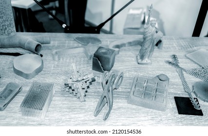 Gray Abstract Models Printed On 3d Stock Photo 2120154536 | Shutterstock