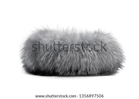 Gray animal fur isolated on white background