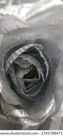 Gray artificial rose - decor (macro, vertical, gray rose background, congratulation)