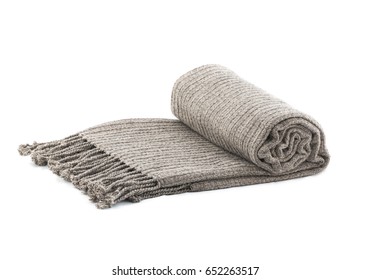 Gray Blanket Isolated On White Background