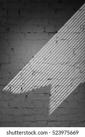 Gray Brick Wall With Blinds Shadow Texture