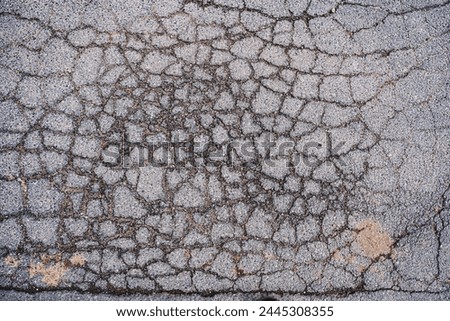 Gray Broken Concrete Floor Texture with Constrast Cracks