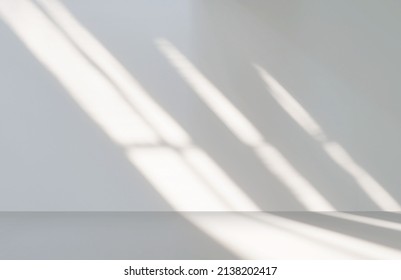 Gray cement wall texture background in empty room with light and shadow.