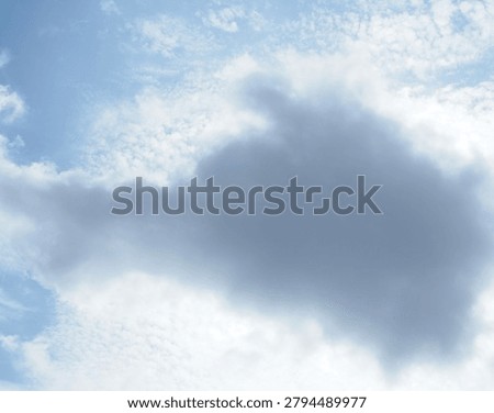 Gray clouds float in the sky; it looks natural.         