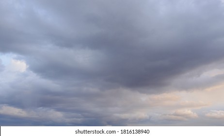 Gray cloudy sky as background. Dramatic sky.