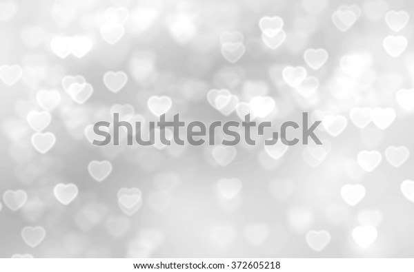 Gray Color Heartshaped Bokeh Background Stock Photo (Edit Now) 372605218