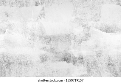 Gray Concrete Wall With White Paint Brush Strokes, Seamless Background Photo Texture